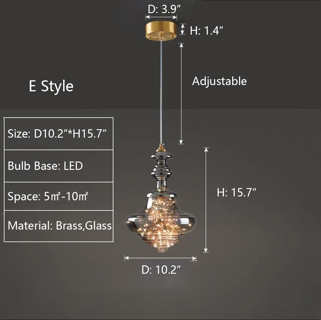 Moderne Grijze Glas Sterrenhemel Hanglamp