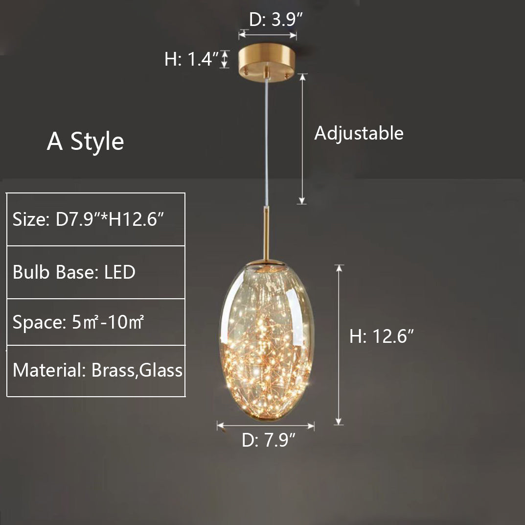 Moderne Grijze Glas Sterrenhemel Hanglamp