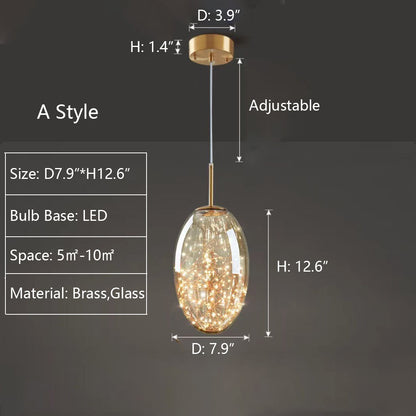 Moderne Grijze Glas Sterrenhemel Hanglamp